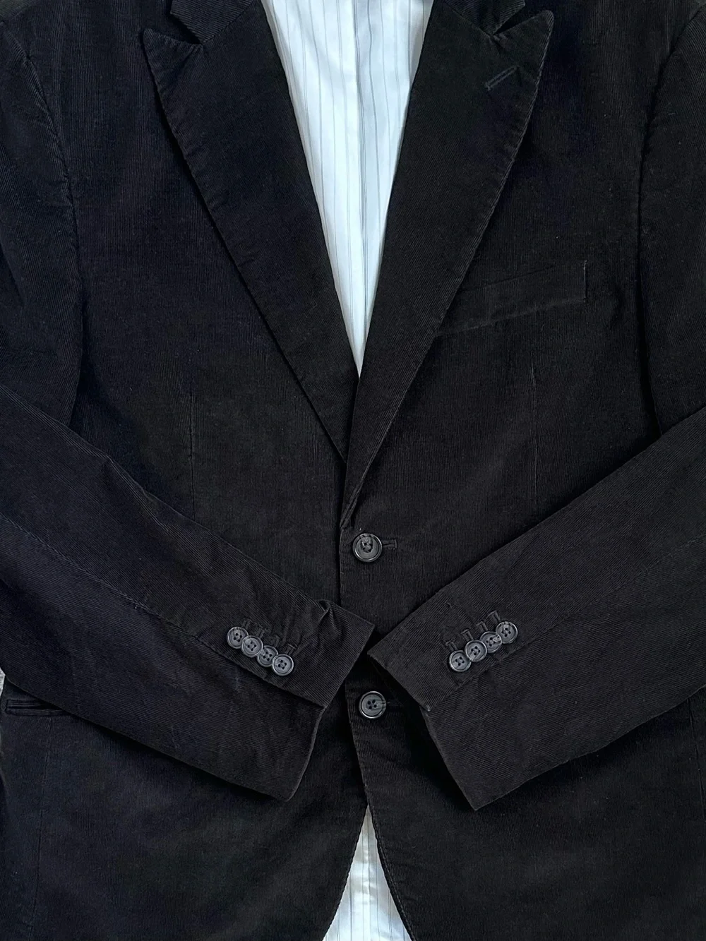 BANANA REPUBLIC Men’s Dark Brown Corduroy Blazer/Sport Coat Pin Stripe Lined 40S